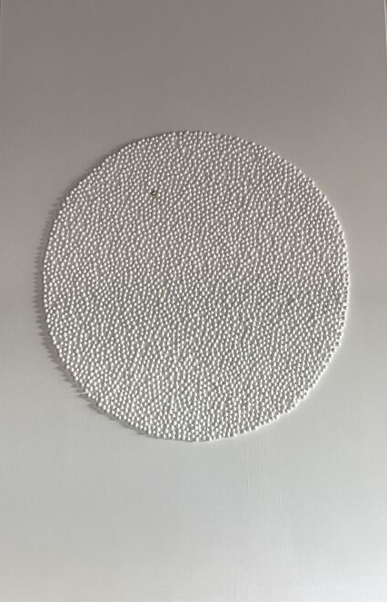 Akrüülmaal lõuendil White Lagoon. Eesti kunst. theflosedit valge laguun, puhtus, kullatäpp